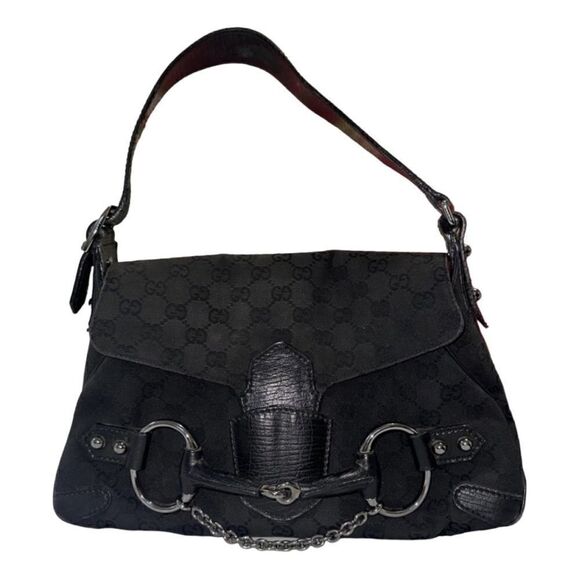 Gucci gg canvas leather horsebit bag - Picture 2 of 12